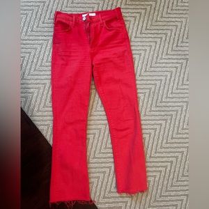 Mother “Hustker Ankle Fray” jeans